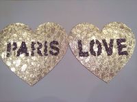Нашивка Аплікація срібло золото Еко шкіра PARIS LOVE