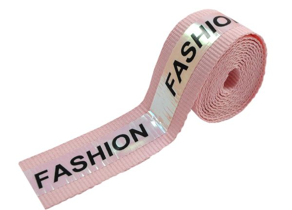 Тесьма тк. голографик Fashion, 2см, розовая