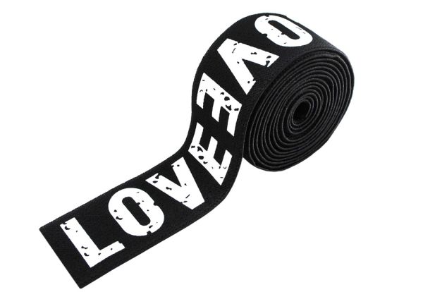 Резинка LOVE 4см черная серебро