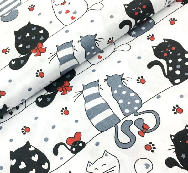 ХЛОПОК  Коты влюбленные на белом