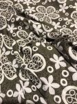 Трикотаж масло Зефир принт цветы Фон серо-бежевый