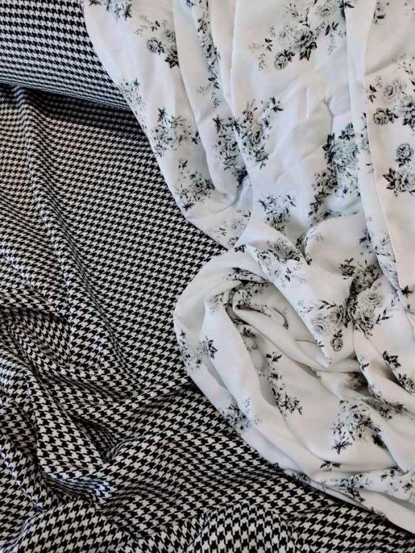 Костюмка стрейч Гусиная лапка Chanel черно-белая