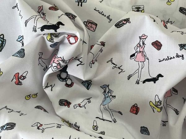 Коттон  Модницы на белом 